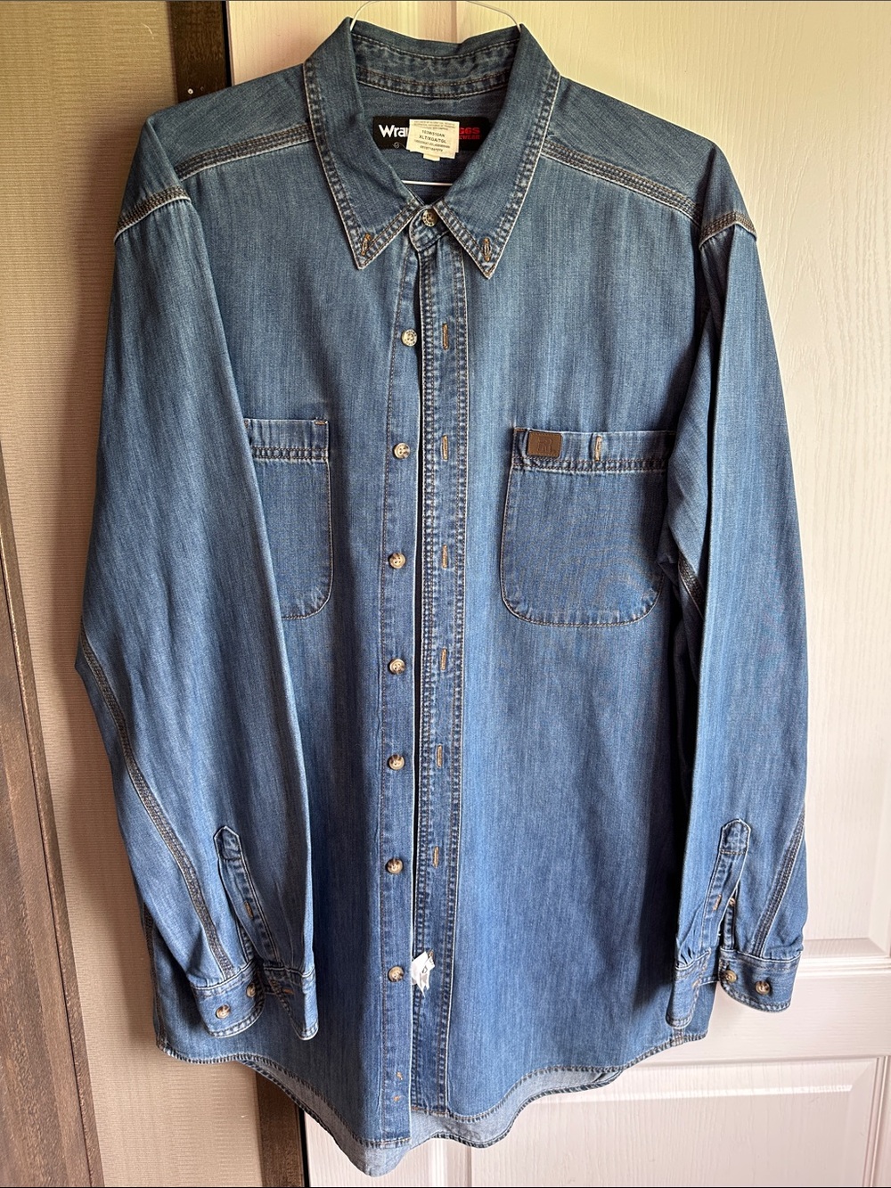 XLT Wrangler Riggs Workwear Men's Classic Blue Denim Shirt